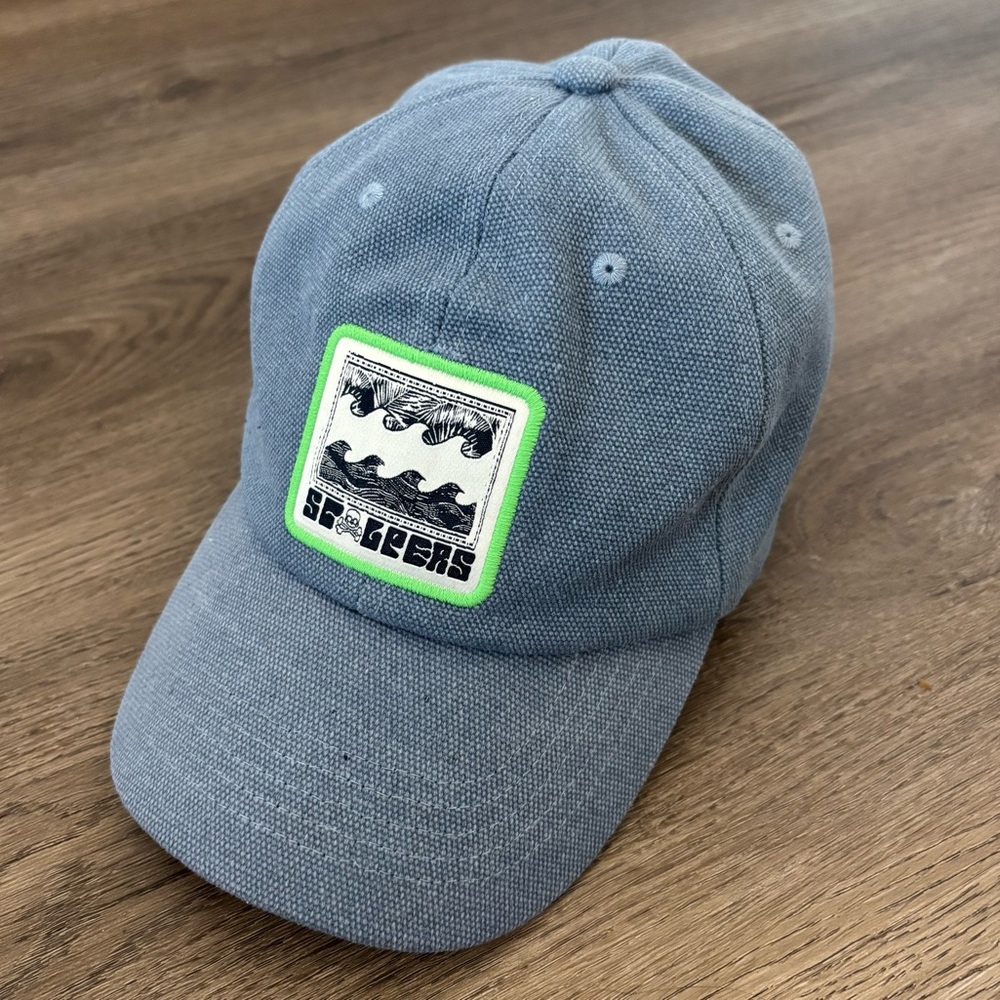 NWT Men’s Scalpers Patch Blue Canvas Adjustable Fishing Cap/Hat BOGO